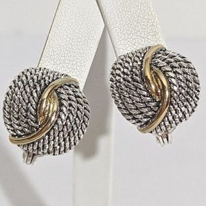 Vintage Unique 80's 90's Gold Silver Clip Earrings